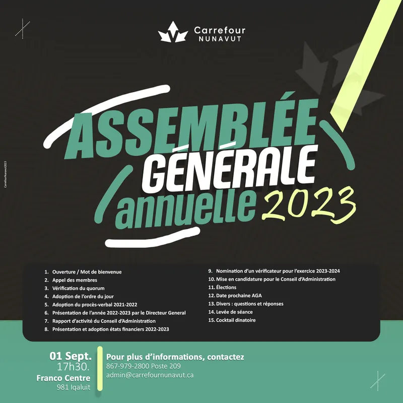 Affiche Carrefour Nunavut Aga 2023