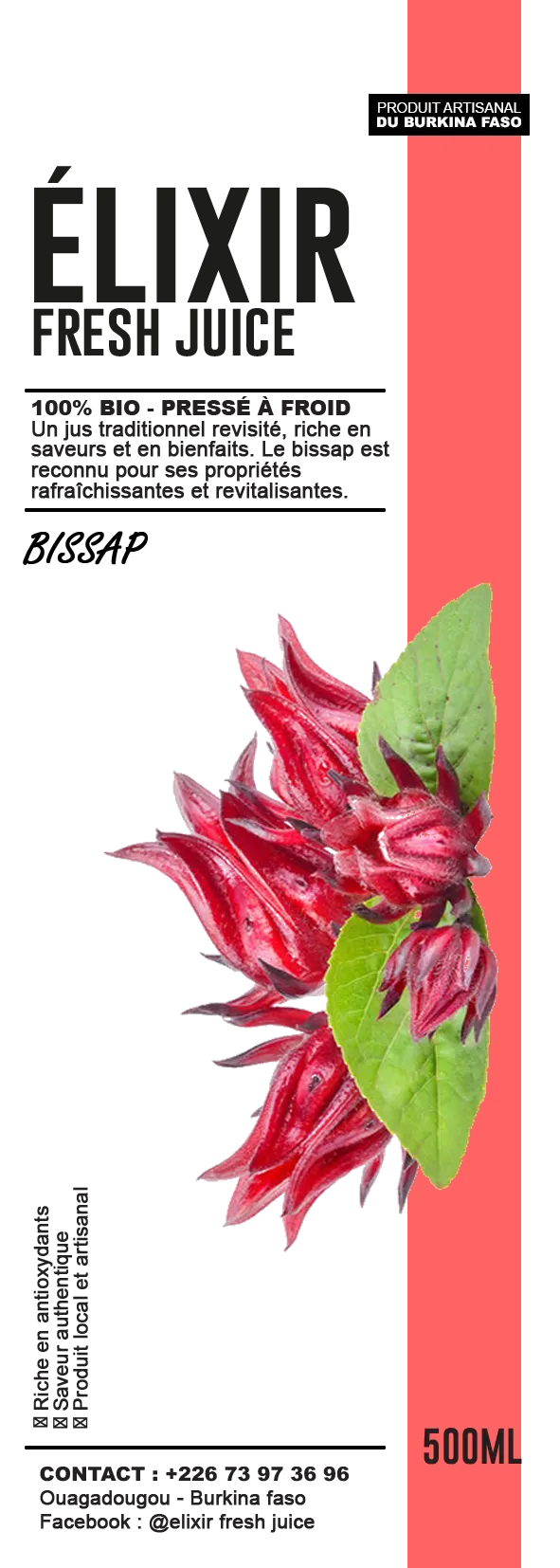 Affiche Elixir Bissap 500ml