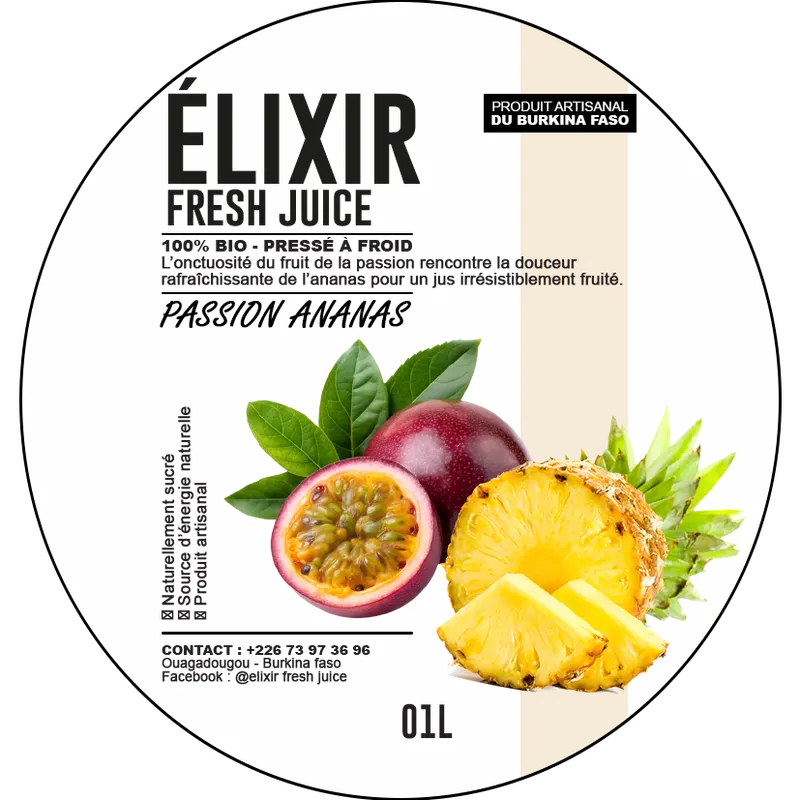 Affiche Elixir Passion Ananas 1litre