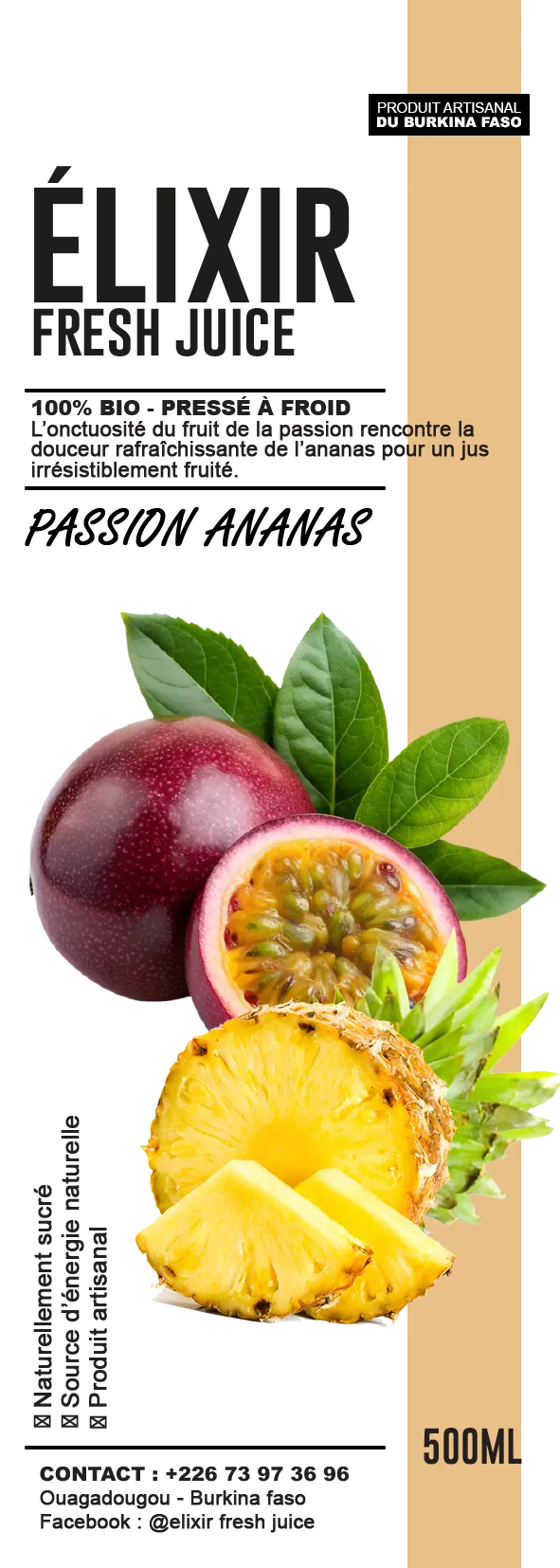 Affiche Elixir Passion Ananas 500ml