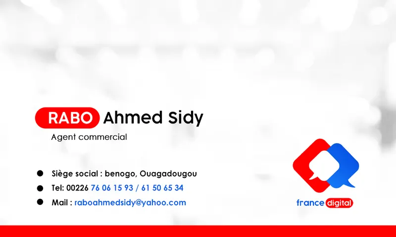 Carte De Visite France Digital Rabo Ahmed Sidy