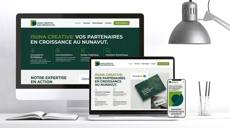 Mockup site web ISUNA
